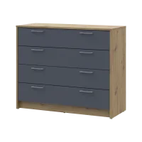 Komoda Doros Rondi Dub Artisan/Grafit 4 zásuvky 100×40×82 (41516186)