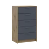 Komoda Doros Rondi Dub Artisan/Grafit 5 zásuvek 60×40×100 (41516188)