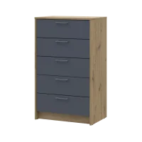 Komoda Doros Rondi Dub Artisan/Grafit 5 zásuvek 60×40×100 (41516188)
