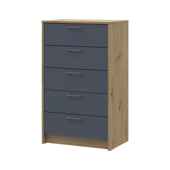 Komoda Doros Rondi Dub Artisan/Grafit 5 zásuvek 60×40×100 (41516188)