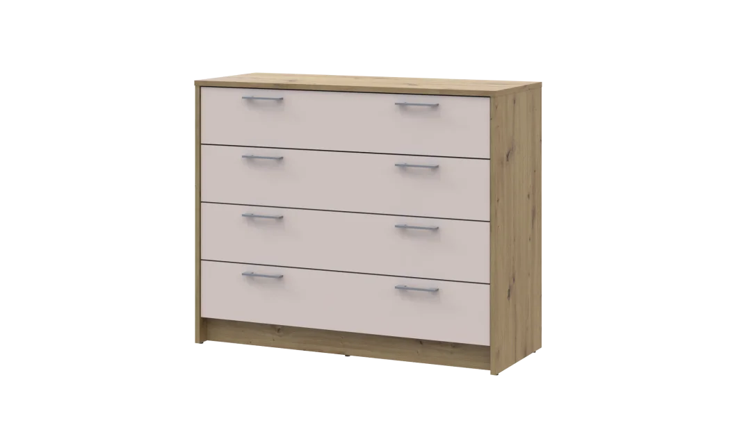 Komoda Doros Rondi Dub Artisan/Kašmír 4 zásuvky 100×40×82 (41516187)