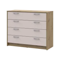 Komoda Doros Rondi Dub Artisan/Kašmír 4 zásuvky 100×40×82 (41516187)