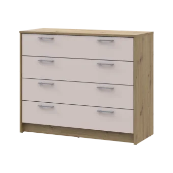 Komoda Doros Rondi Dub Artisan/Kašmír 4 zásuvky 100×40×82 (41516187)