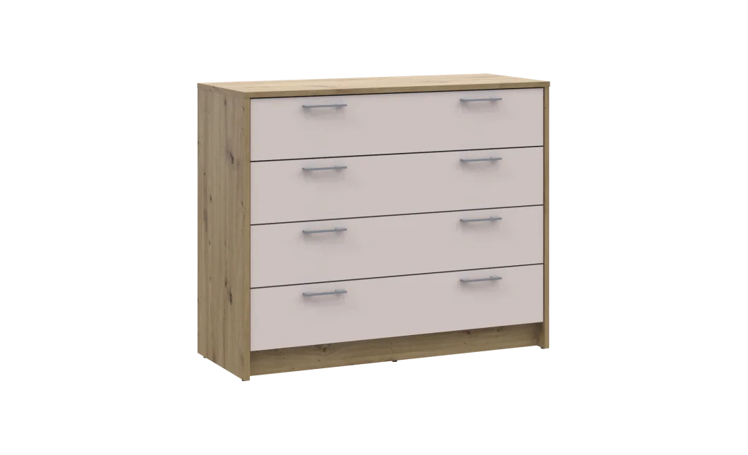 Komoda Doros Rondi Dub Artisan/Kašmír 4 zásuvky 100×40×82 (41516187)