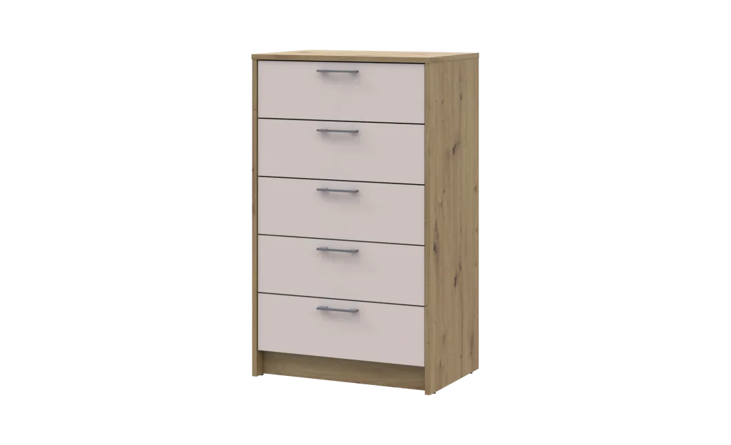 Komoda Doros Rondi  Dub Artisan/Kašmír 5 zásuvek 60×40×100 (41516189)