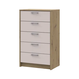 Komoda Doros Rondi  Dub Artisan/Kašmír 5 zásuvek 60×40×100 (41516189)