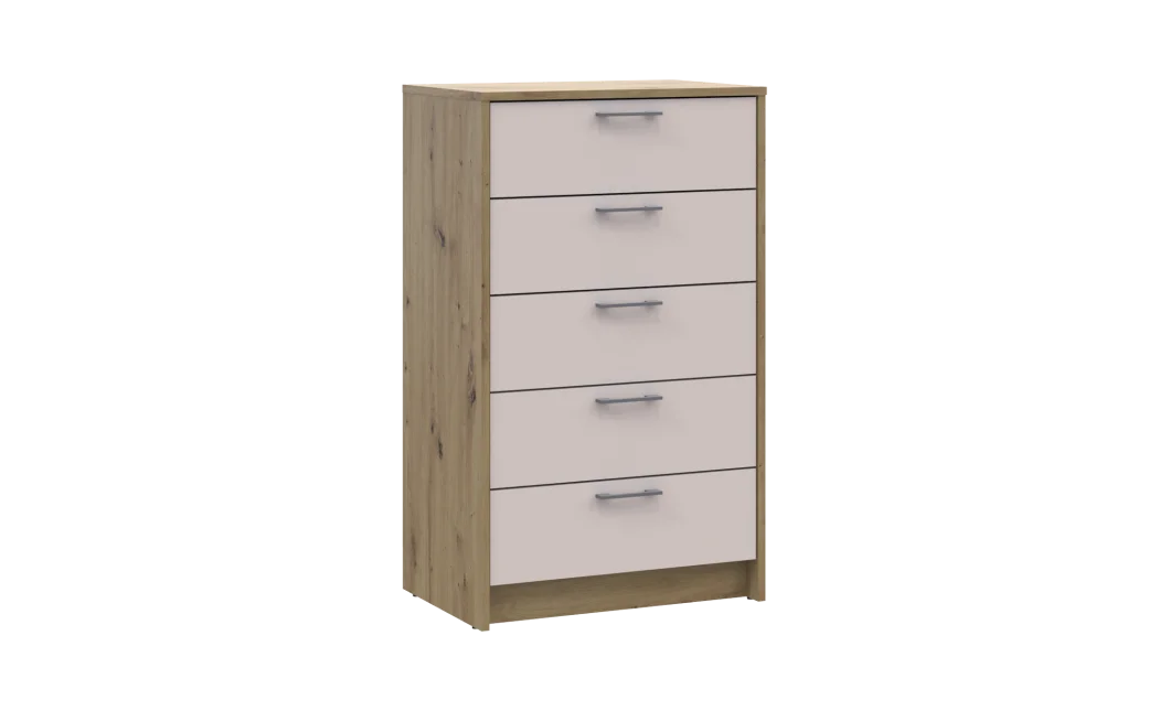 Komoda Doros Rondi  Dub Artisan/Kašmír 5 zásuvek 60×40×100 (41516189)