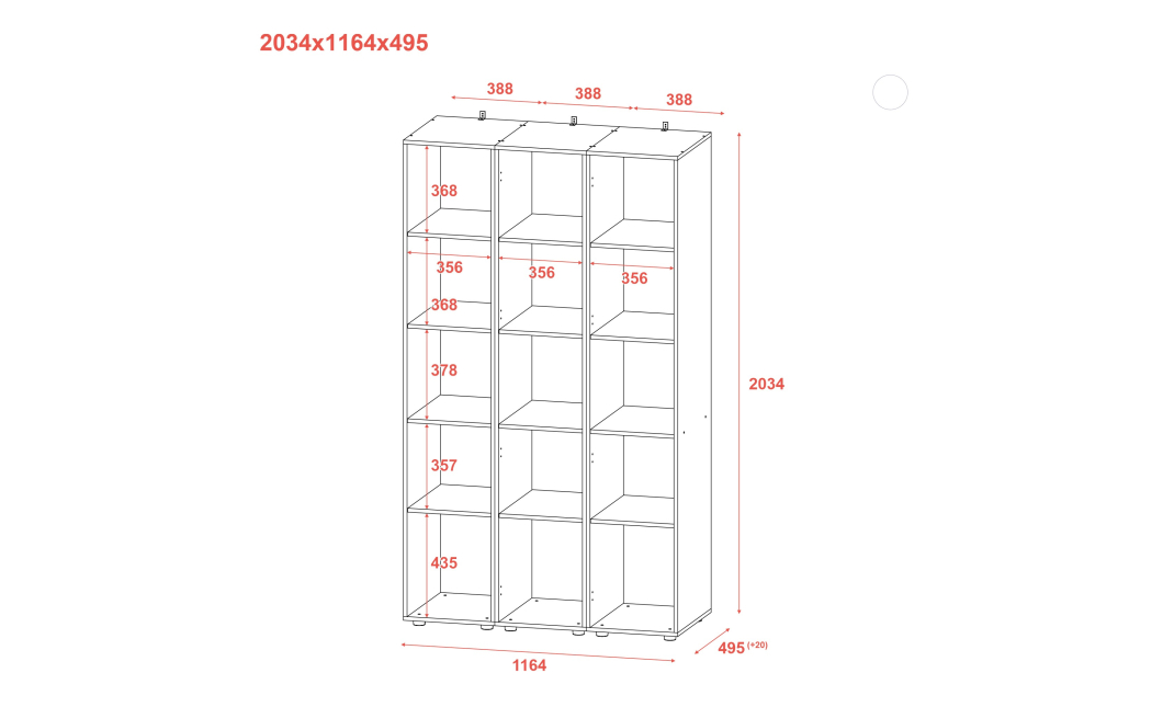 Set Doros Gelar Grafit 3 zrcadla 117 × 49,5 × 203,4 (42002167)