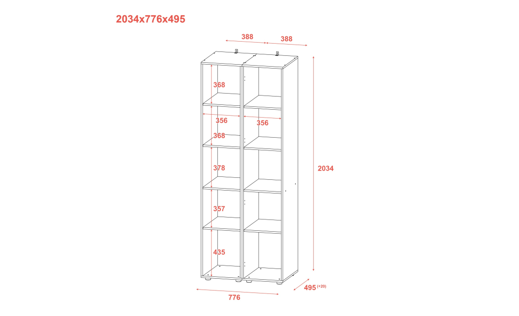 Set Doros Gelar Grafit 2 zrcadla 78 × 49,5 × 203,4 (42002164)