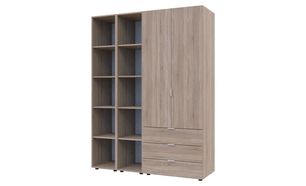 Set Doros Gelar se 2 regálů Dub Sonoma 2 dveře 153,9×49,5×203,4 (42005045)