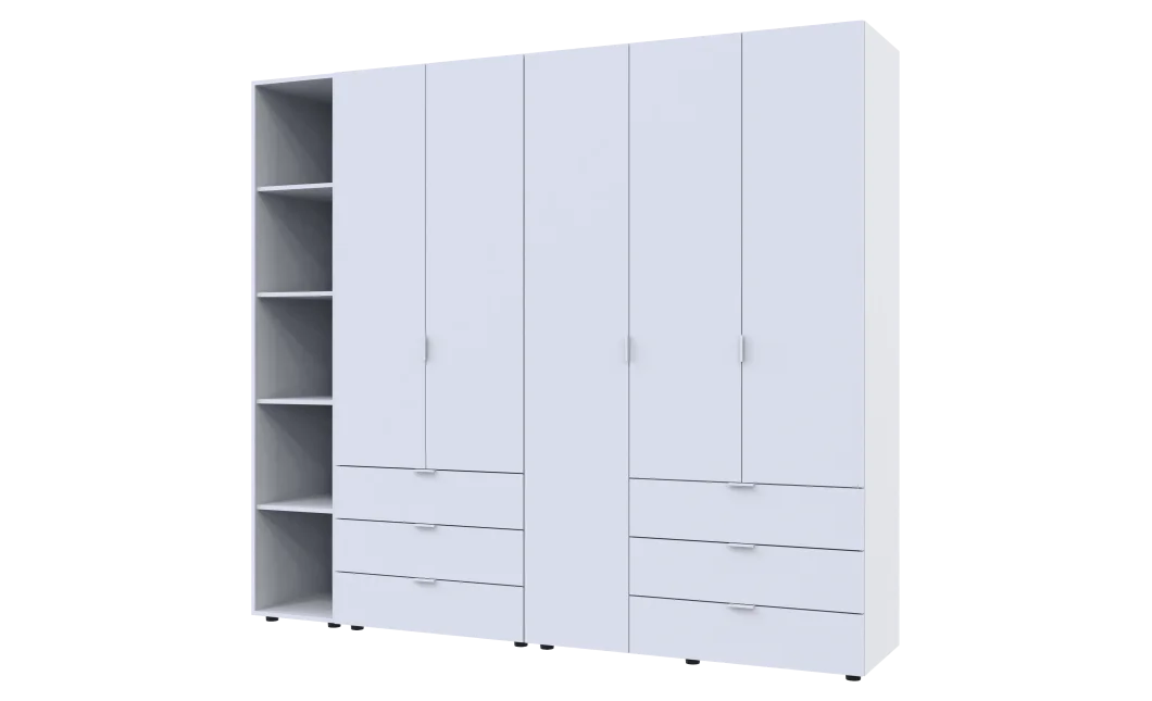 Set Doros Gelar s regálem Bílý 2+3 dveře 231,9×49,5×203,4 (42005032)