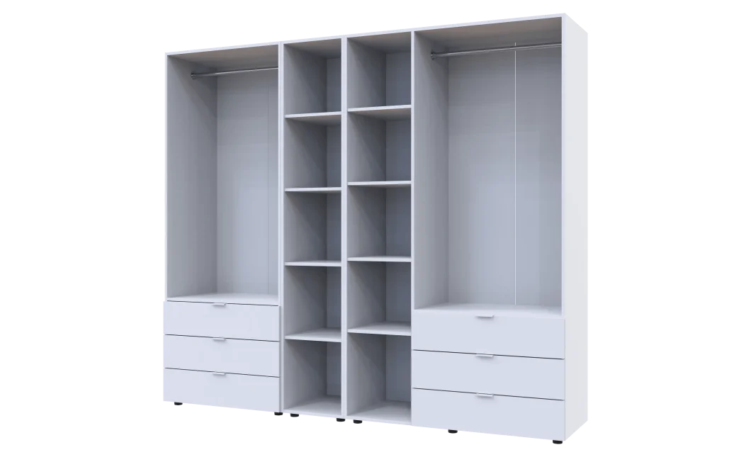 Set Doros Gelar s regálem Bílý 2+3 dveře 231,9×49,5×203,4 (42005032)
