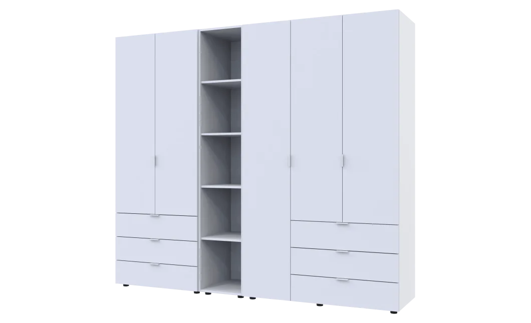 Set Doros Gelar s regálem Bílý 2+3 dveře 231,9×49,5×203,4 (42005032)