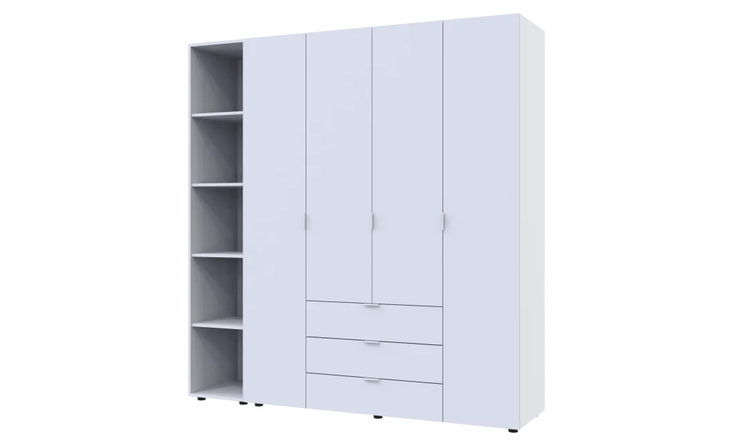 Set Doros Gelar s regálem Bílý 4 dveře 193,2×49,5×203,4 (42005038)