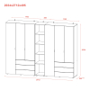 Set Doros Gelar s regálem Dub Sonoma 3+3 dveře 270,6×49,5×203,4 (42005052)