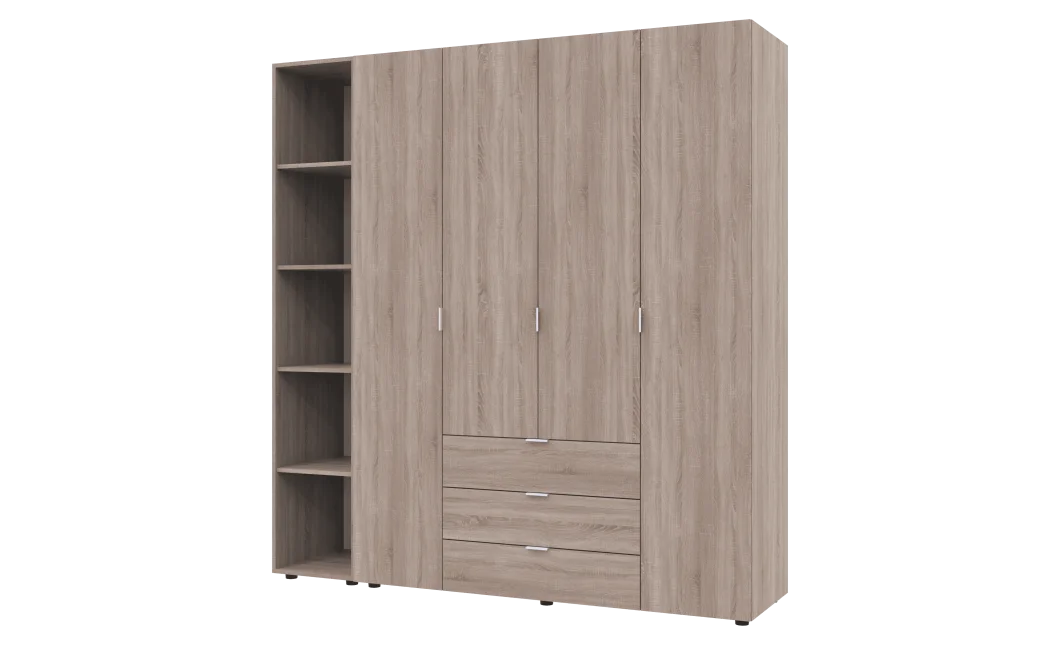 Set Doros Gelar s regálem Dub Sonoma 4 dveře 193,2×49,5×203,4 (42005043)