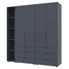 Set Doros Gelar s regálem Grafit 2+2 dveře 193,2 × 49,5 × 203,4 (42005056)