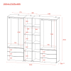 Set Doros Gelar s regálem Grafit 2+3 dveře 231,9×49,5×203,4 (42005057)