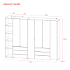 Set Doros Gelar s regálem Grafit 2+4 dveře 270,7×49,5×203,4 (42005058)