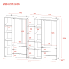 Set Doros Gelar s regálem Grafit 3+3 dveře 270,6×49,5×203,4 (42005061)