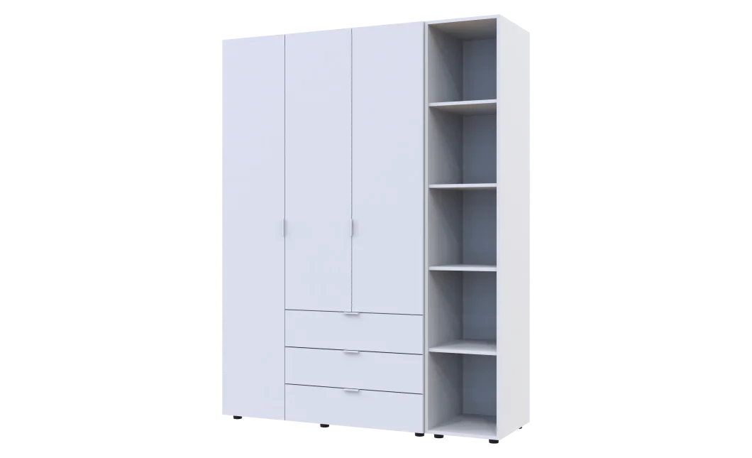 Set Doros Gelar s regálem Bílý 3 dveře 154,4×49,5×203,4 (42005034)