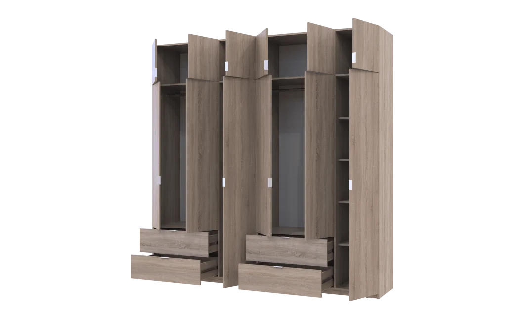 Set Lukas Dub Sonoma/Dub Sonoma 3+3 dveře 240×50×240 (42005107)