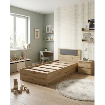 Postel Doros Rondi Jednolůžková Dub Artisan/Antracit 90x200 (44900530)