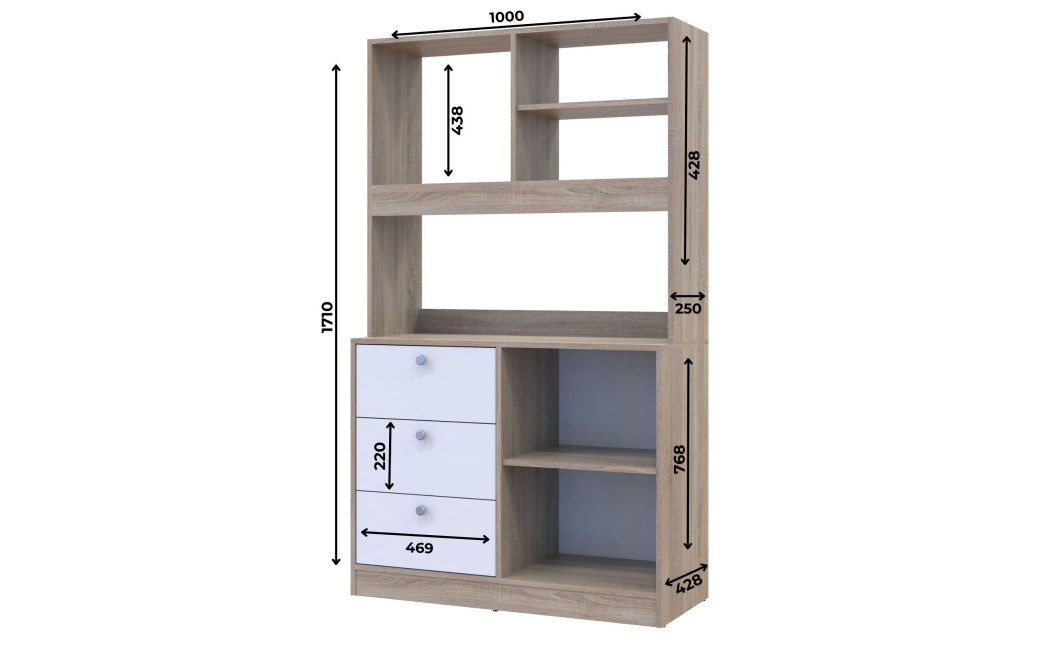 Mini kuchyně Doros Lea Dub Sonoma/Bílá DTD 100×43×171 (81359335)