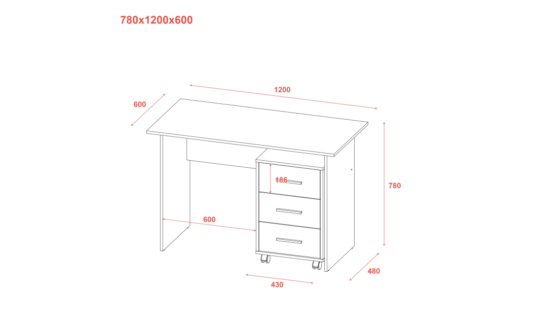Kancelářský stůl Doros T3 Dub Evok/Bílý Dřevo 120 × 68 × 78 (41901064)