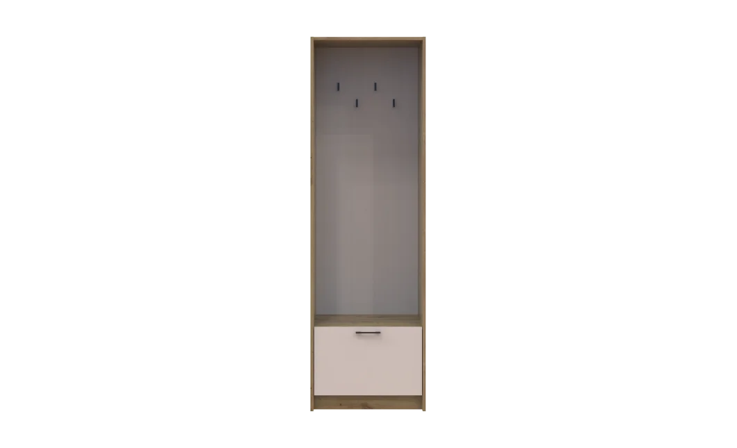 Regál s věšákem Doros Rondi Dub Artisan/Kašmír 60×52×195 (41516242)