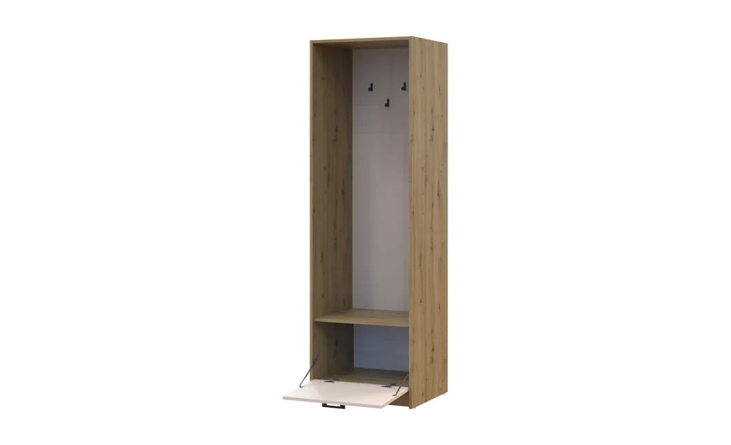 Regál s věšákem Doros Rondi Dub Artisan/Kašmír 60×52×195 (41516242)