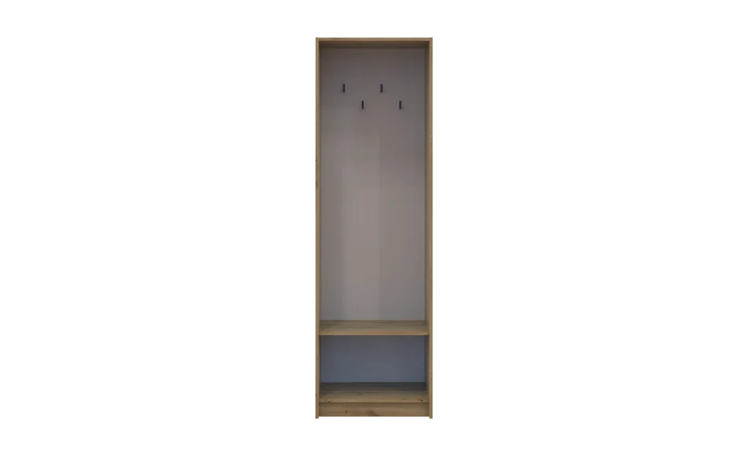 Regál s věšákem Doros Rondi Dub Artisan/Kašmír 60×52×195 (41516242)