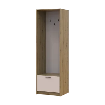 Regál s věšákem Doros Rondi Dub Artisan/Kašmír 60×52×195 (41516242)