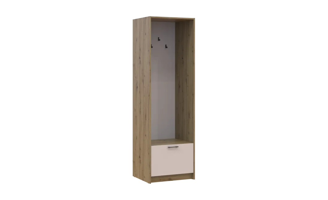 Regál s věšákem Doros Rondi Dub Artisan/Kašmír 60×52×195 (41516242)