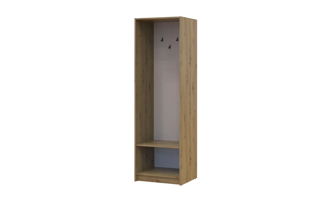 Regál s věšákem Doros Rondi Dub Artisan/Kašmír 60×52×195 (41516242)