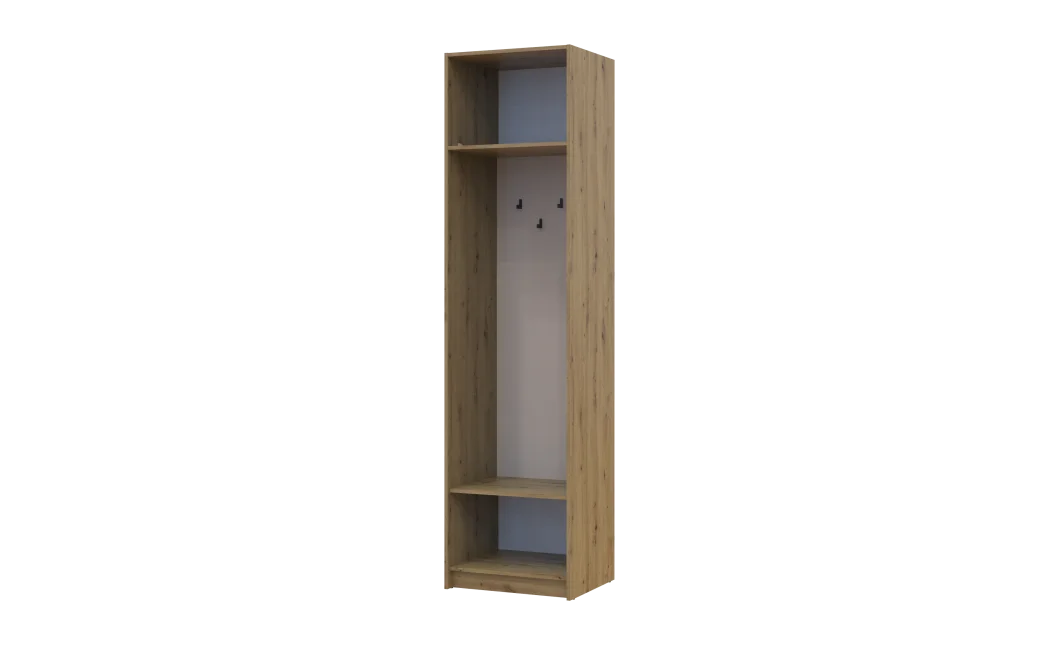 Regál s věšákem Doros Rondi s nástavcem Dub Artisan/Kašmír 60×52×236 (42005264)