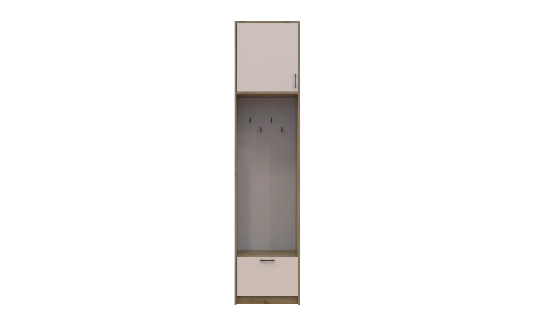Regál s věšákem Doros Rondi s vysokým nástavcem Dub Artisan/Kašmír 60×52×260 (42005266)