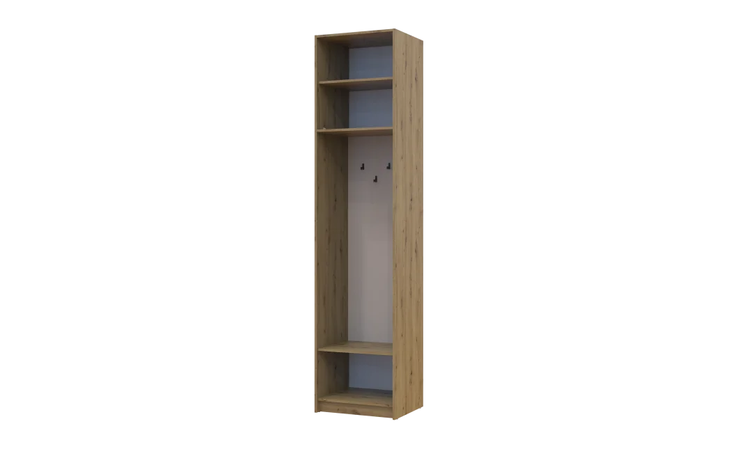 Regál s věšákem Doros Rondi s vysokým nástavcem Dub Artisan/Kašmír 60×52×260 (42005266)