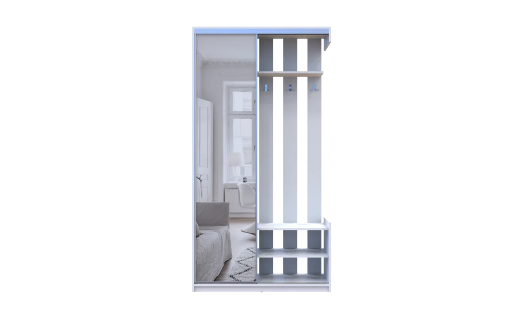 Předsíň Doros City One Door Bílý 1 zrcadlo 110 × 45 × 210 (44900058)