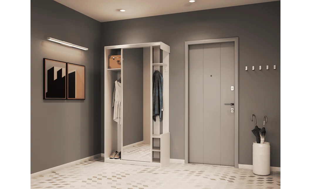 Předsíň Doros City One Door Bílý 1 zrcadlo 110 × 45 × 210 (44900058)