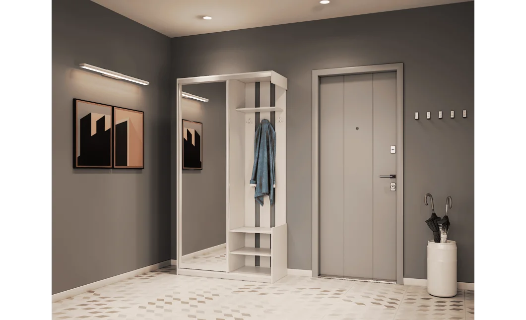 Předsíň Doros City One Door Bílý 1 zrcadlo 110 × 45 × 210 (44900058)