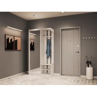 Předsíň Doros City One Door Bílý 1 zrcadlo 110 × 45 × 210 (44900058)