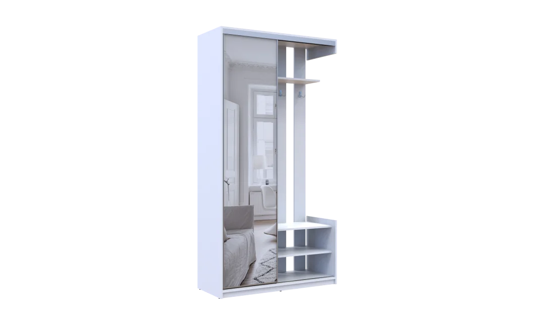 Předsíň Doros City One Door Bílý 1 zrcadlo 110 × 45 × 210 (44900058)