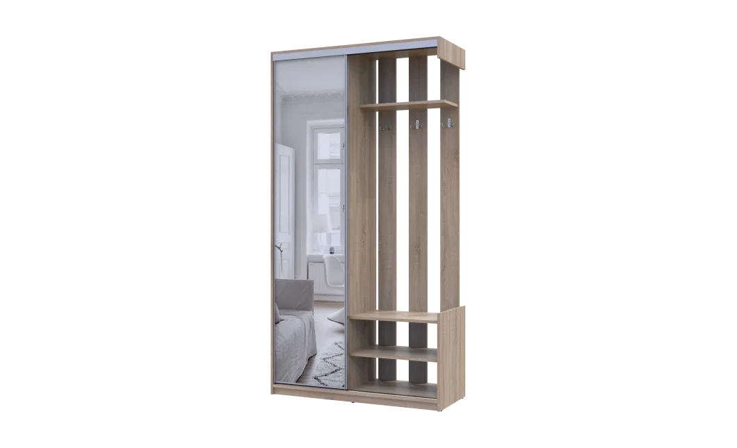 Předsíň Doros City One Door Dub Sonoma 1 zrcadlo 110 × 45 × 210 (44900083)