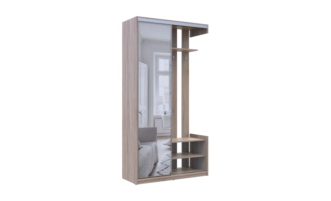 Předsíň Doros City One Door Dub Sonoma 1 zrcadlo 110 × 45 × 210 (44900083)