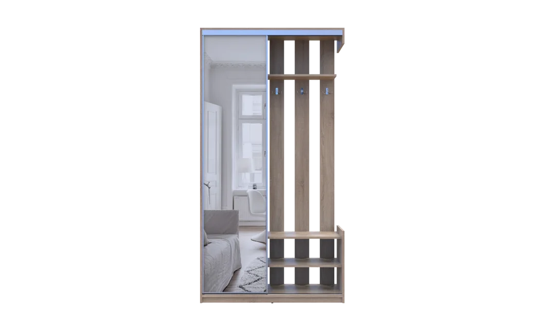 Předsíň Doros City One Door Dub Sonoma 1 zrcadlo 110 × 45 × 210 (44900083)