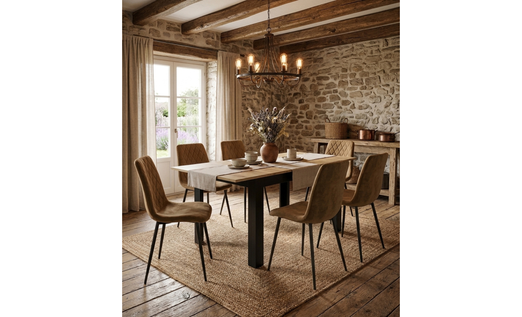 Rozkládací stůl NP 120–160 × 80 Dub Artisan + černá (100155171)