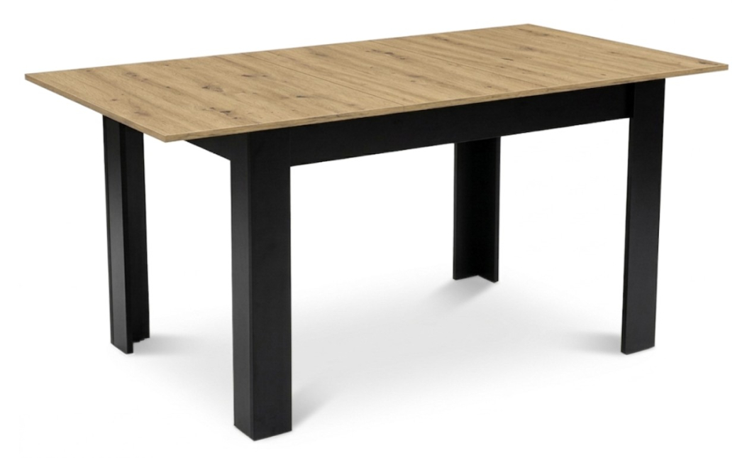 Rozkládací stůl NP 120–160 × 80 Dub Artisan + černá (100155171)