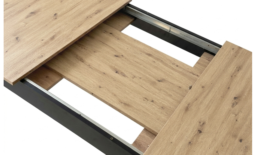 Rozkládací stůl NP 120–160 × 80 Dub Artisan + černá (100155171)