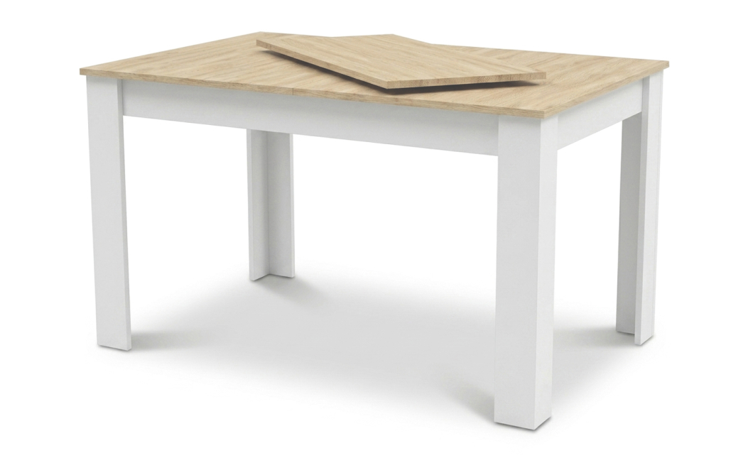 Rozkládací stůl NP 120–160 × 80 Dub Sonoma + bílá (100155181)